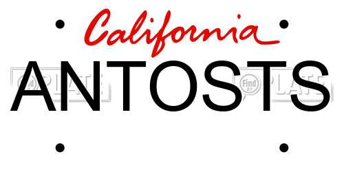 ANTOSTS California License Plate