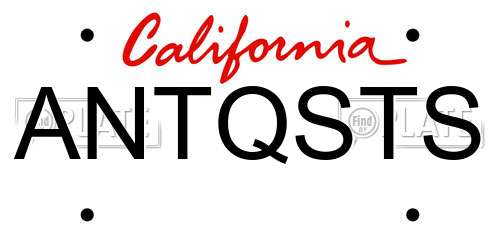 ANTQSTS California License Plate