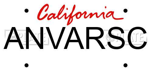 ANVARSC California License Plate