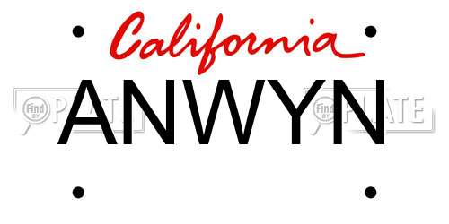 ANWYN California License Plate