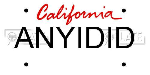 ANYIDID California License Plate