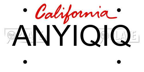 ANYIQIQ California License Plate