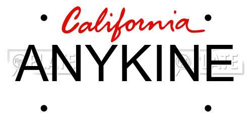 ANYKINE California License Plate