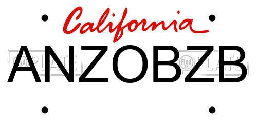 ANZOBZB California License Plate