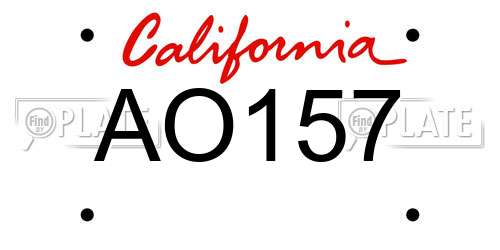 AO157 California License Plate