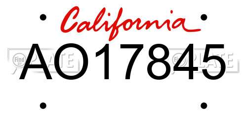 AO17845 California License Plate