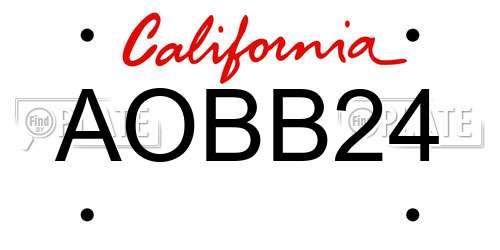 AOBB24 California License Plate