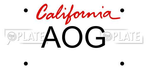 AOG California License Plate