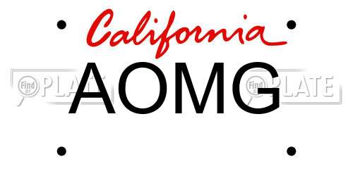 AOMG California License Plate