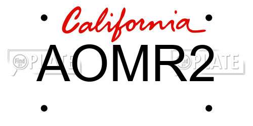 AOMR2 California License Plate