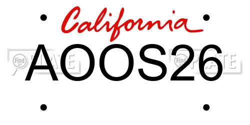 AOOS26 California License Plate