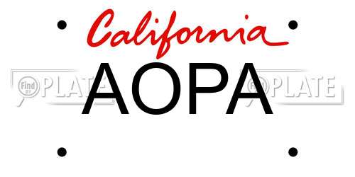 AOPA California License Plate