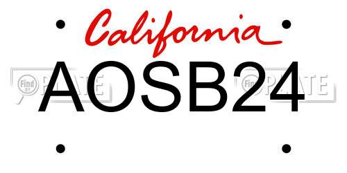 AOSB24 California License Plate
