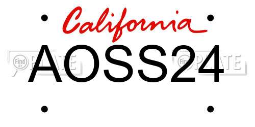 AOSS24 California License Plate