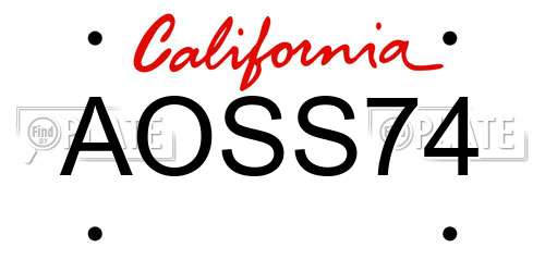 AOSS74 California License Plate
