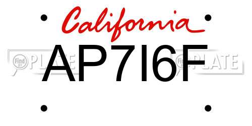 AP7I6F California License Plate