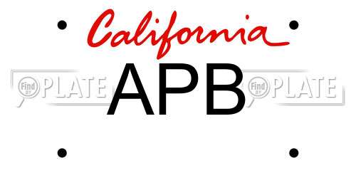 APB California License Plate