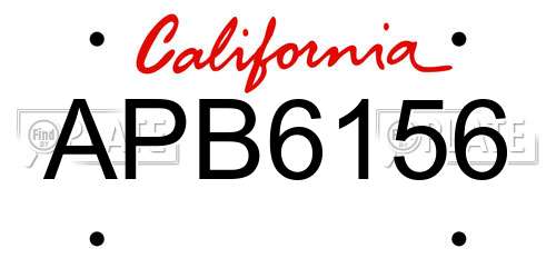 APB6156 California License Plate