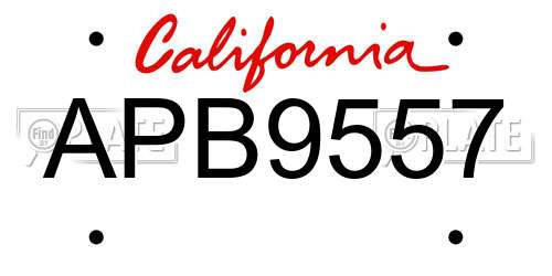 APB9557 California License Plate