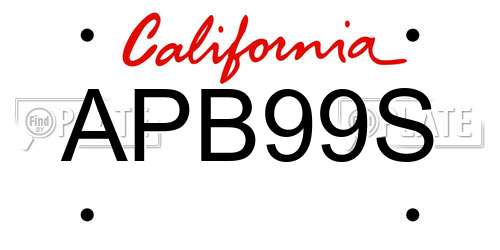 APB99S California License Plate