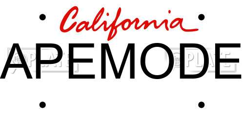 APEMODE California License Plate