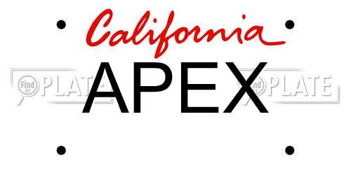 APEX California License Plate