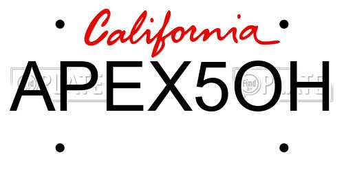 APEX5OH California License Plate