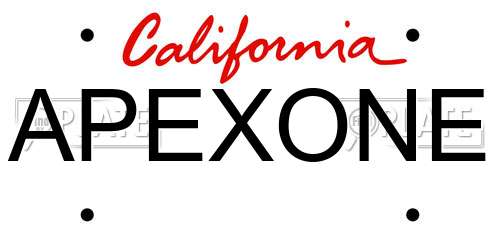 APEXONE California License Plate