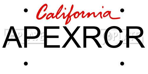 APEXRCR California License Plate