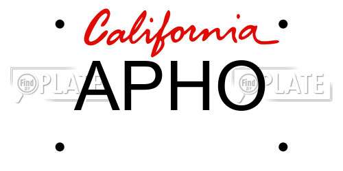 APHO California License Plate
