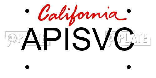APISVC California License Plate