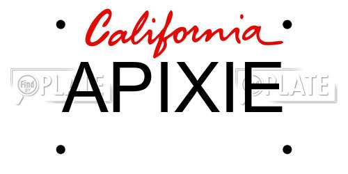 APIXIE California License Plate