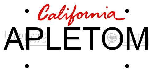 APLETOM California License Plate