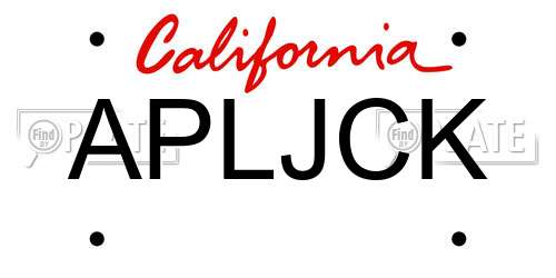APLJCK California License Plate