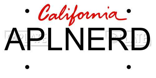 APLNERD California License Plate