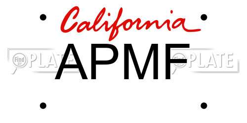 APMF California License Plate