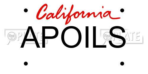 APOILS California License Plate