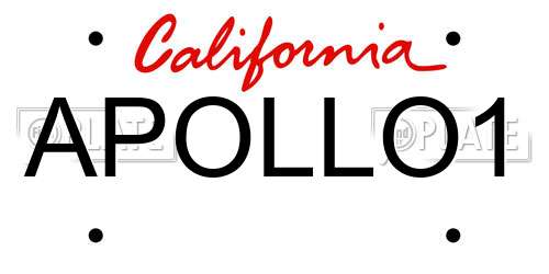 APOLLO1 California License Plate
