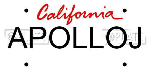 APOLLOJ California License Plate
