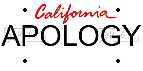 APOLOGY California License Plate