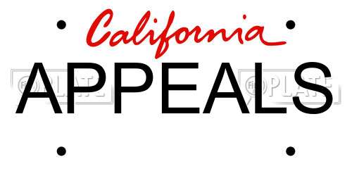 APPEALS California License Plate