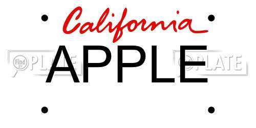 APPLE California License Plate