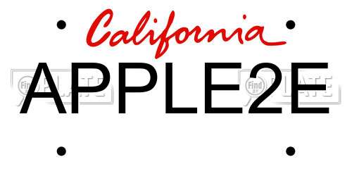 APPLE2E California License Plate