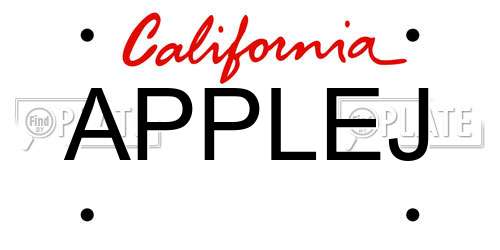 APPLEJ California License Plate