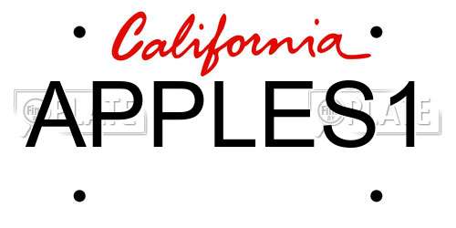 APPLES1 California License Plate
