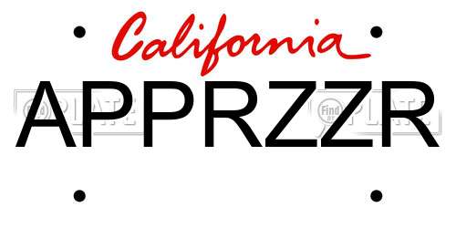 APPRZZR California License Plate