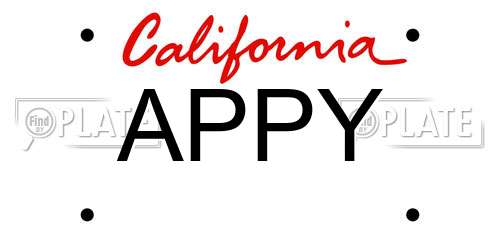 APPY California License Plate