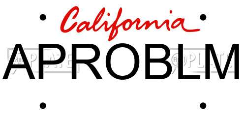 APROBLM California License Plate