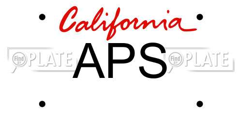 APS California License Plate