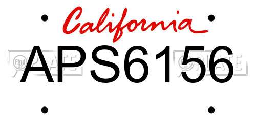 APS6156 California License Plate